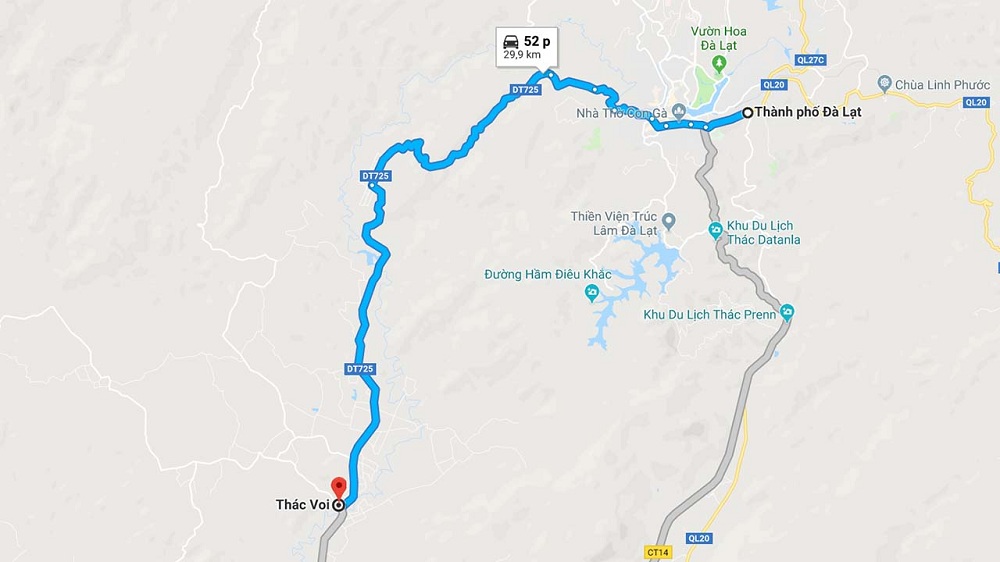 Thác Voi nằm tại thị trấn Nam Ba của TP Đà Lạt