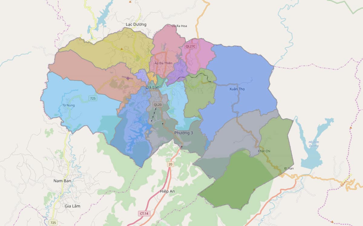 Bản đồ Đà Lạt mới nhất